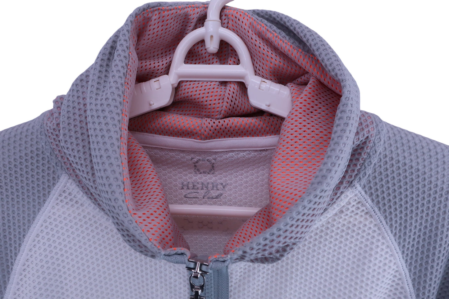 HENRY Club メッシュパーカー グレー白 レディース 40 A-3