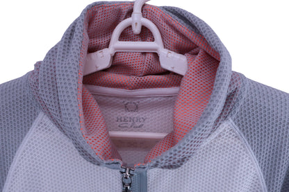 HENRY Club メッシュパーカー グレー白 レディース 40 A-3