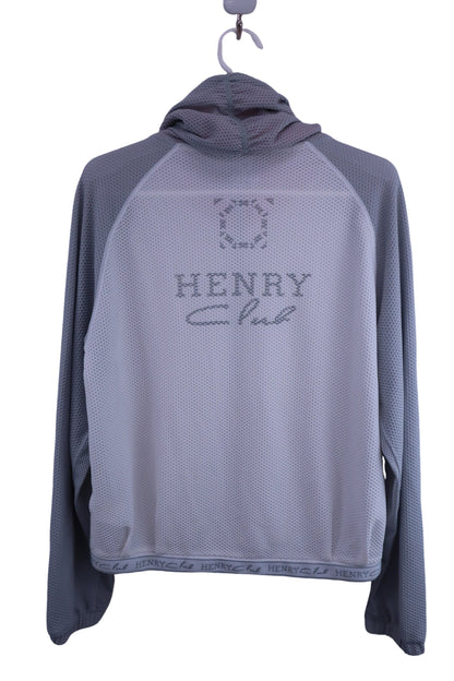 HENRY Club メッシュパーカー グレー白 レディース 40 A-5