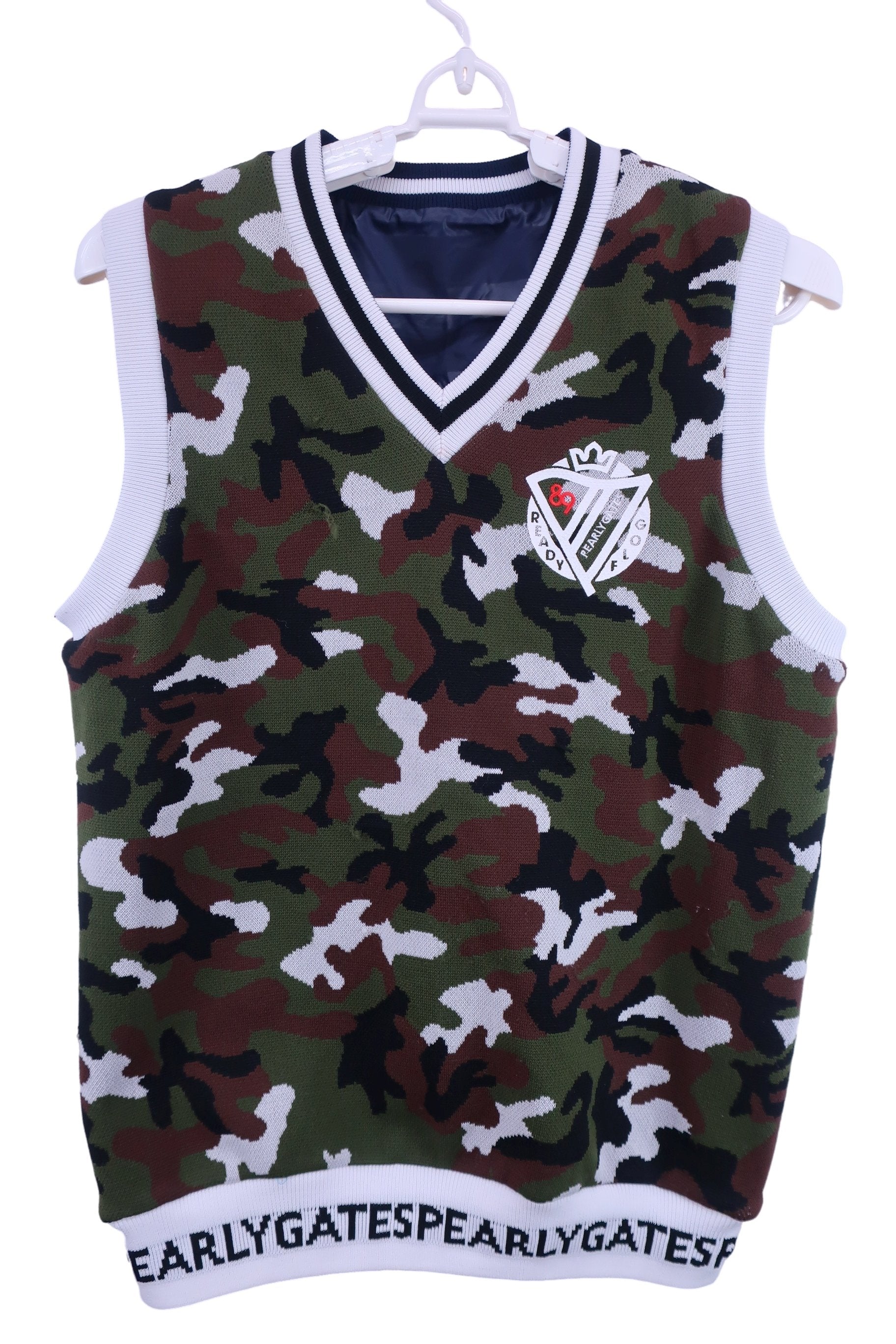 PEARLY GATES(パーリーゲイツ) リバーシブルナイロンベスト ネイビー / カモフラ レディース 2 055-0173116 B-5