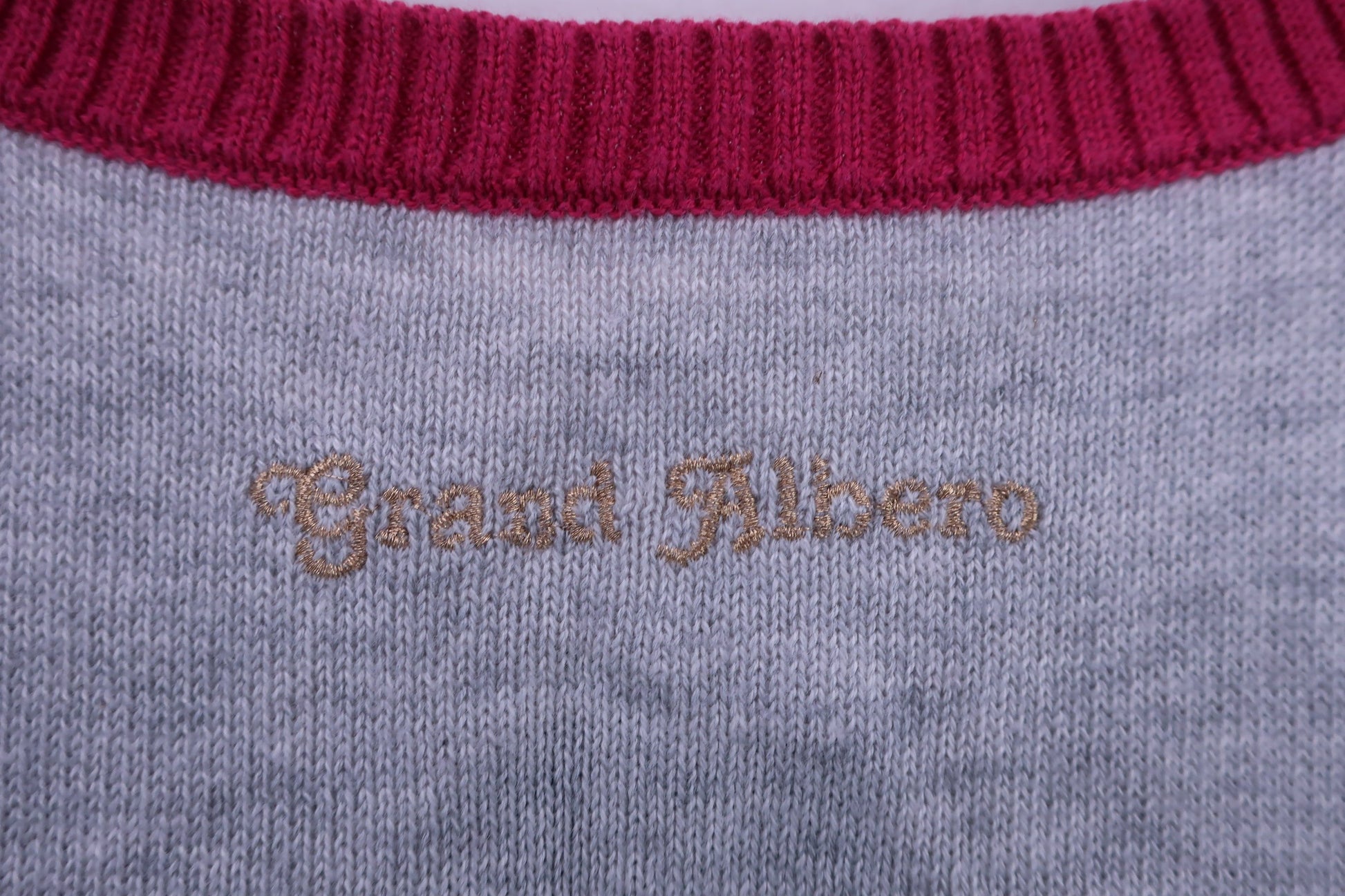 grand albero ニットベスト グレーピンク レディース M B-5