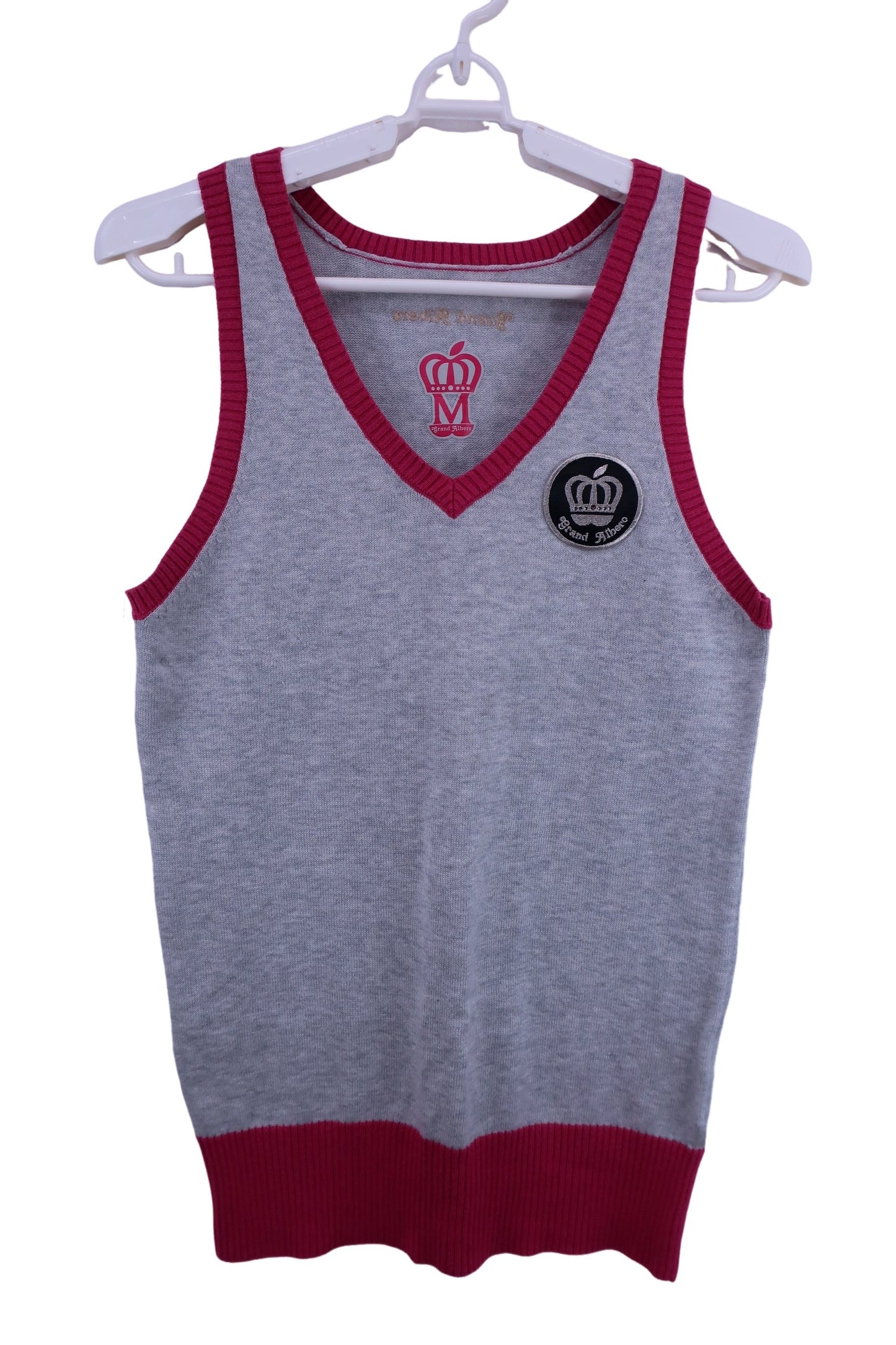 grand albero ニットベスト グレーピンク レディース M B-1