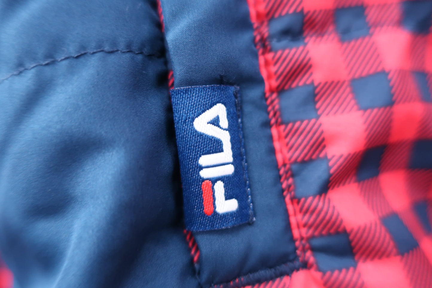 FILA GOLF(フィラゴルフ) ダウンジャケット 赤紺チェック メンズ LL A-4