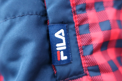 FILA GOLF(フィラゴルフ) ダウンジャケット 赤紺チェック メンズ LL A-4