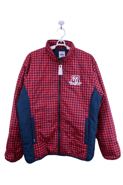 FILA GOLF(フィラゴルフ) ダウンジャケット 赤紺チェック メンズ LL A-1