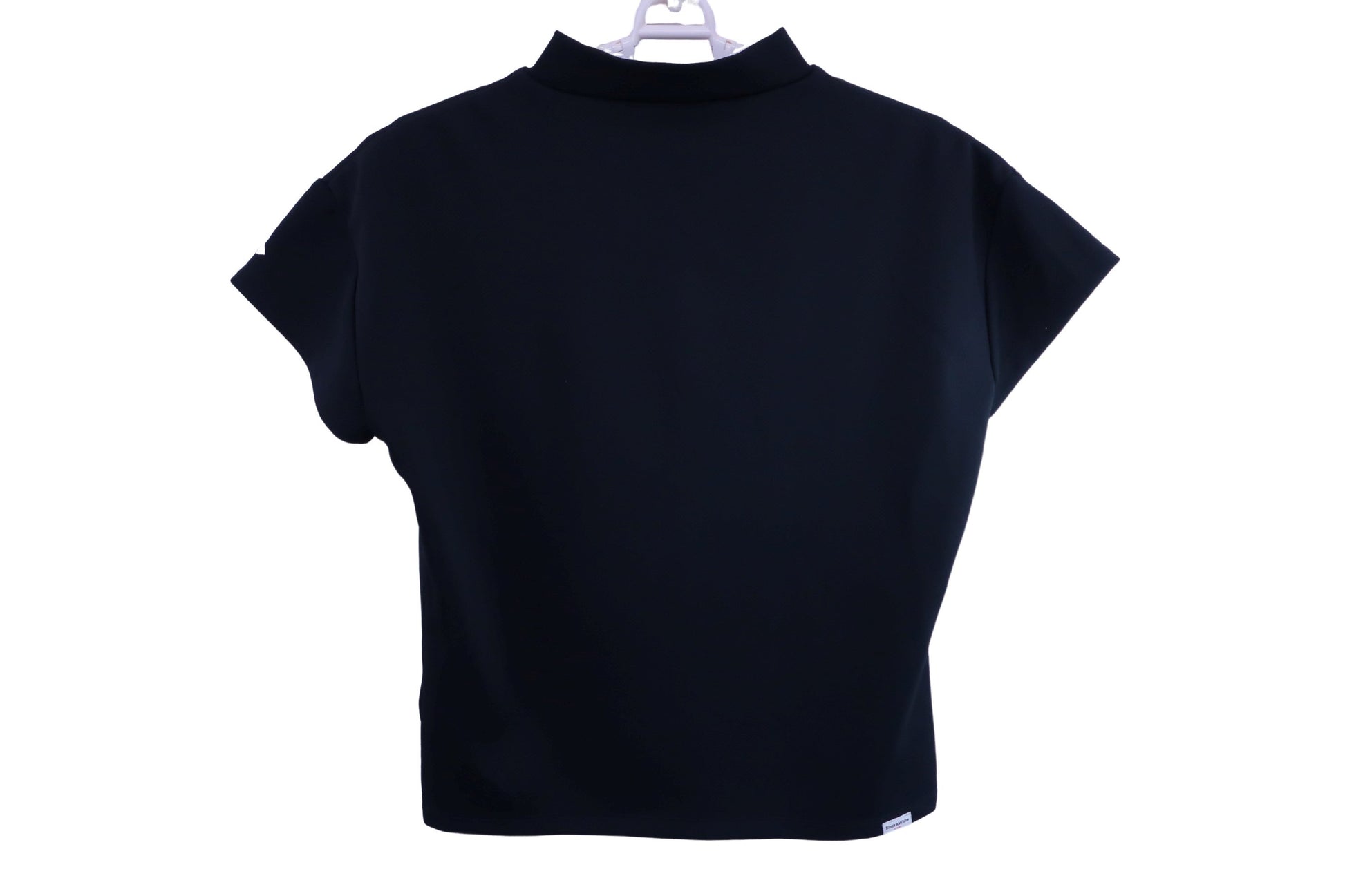 Black & White(ブラック&ホワイト) 半袖モックネックシャツ 黒 レディース M B-4