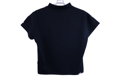 Black & White(ブラック&ホワイト) 半袖モックネックシャツ 黒 レディース M B-4