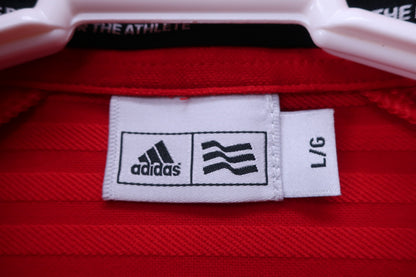 adidas(アディダス) 長袖ポロシャツ 赤 メンズ L/G A-3