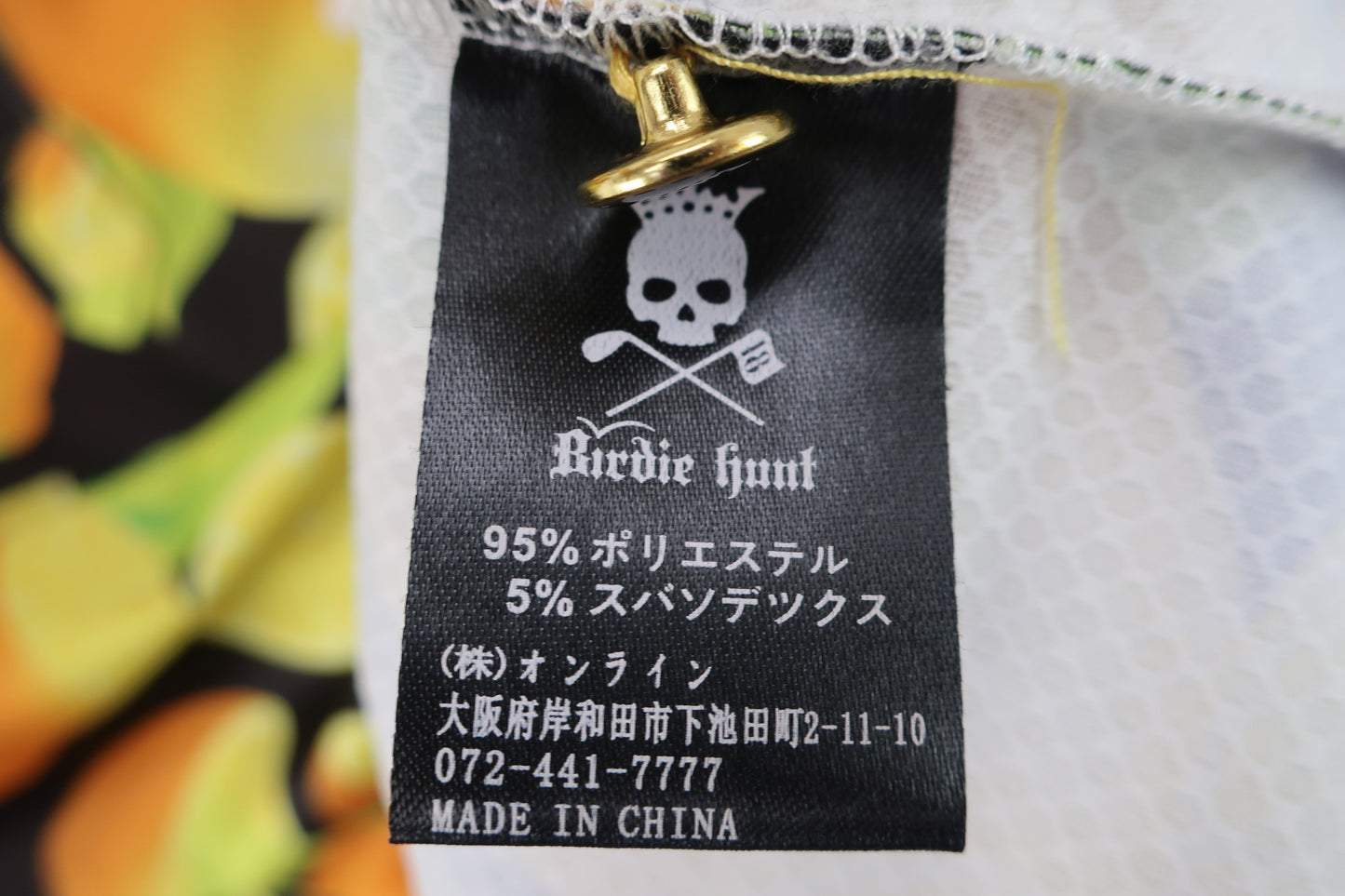Birdie hunt(バーディーハント) ポロシャツ 黒レモン柄 レディース S A-5