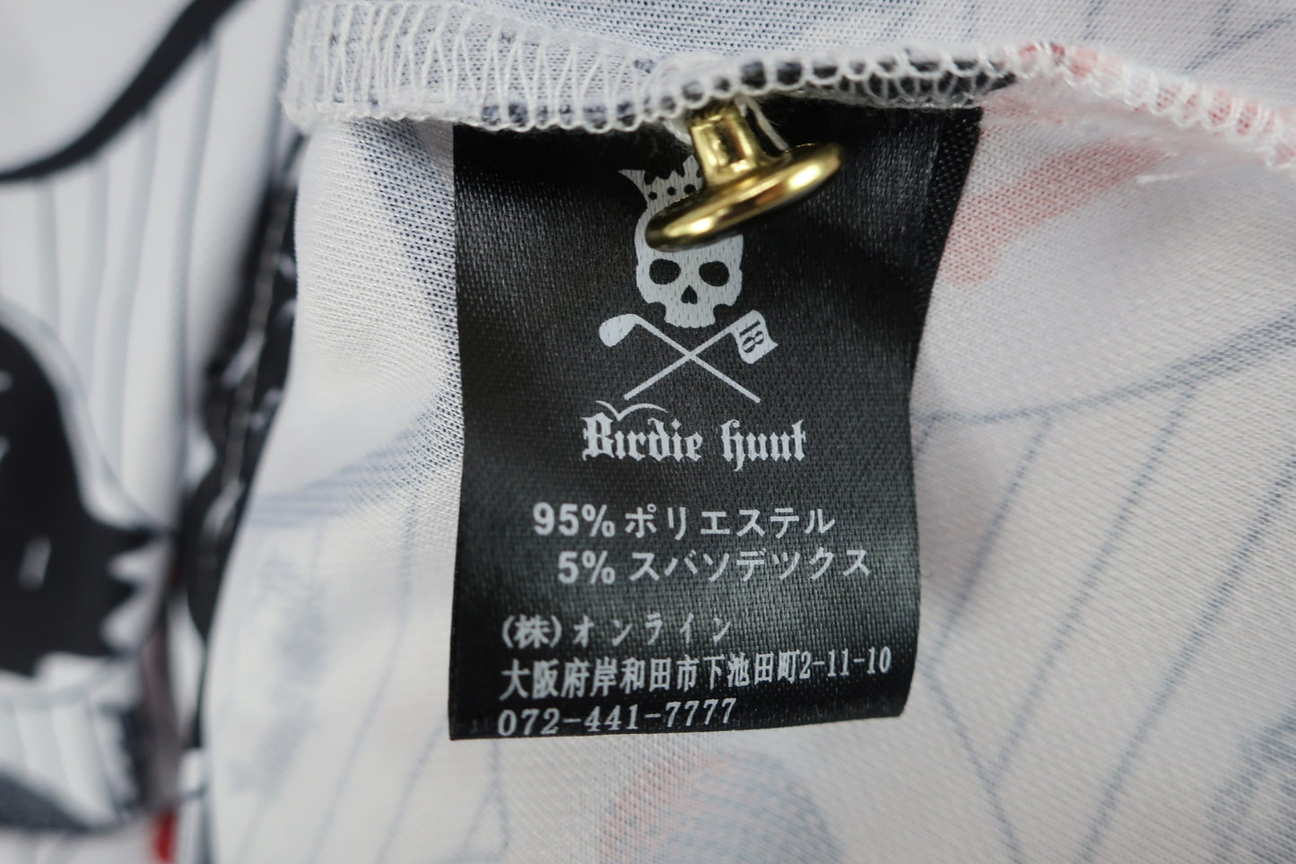 Birdie hunt(バーディーハント) ポロシャツ 白黒ハート柄 レディース S A-5