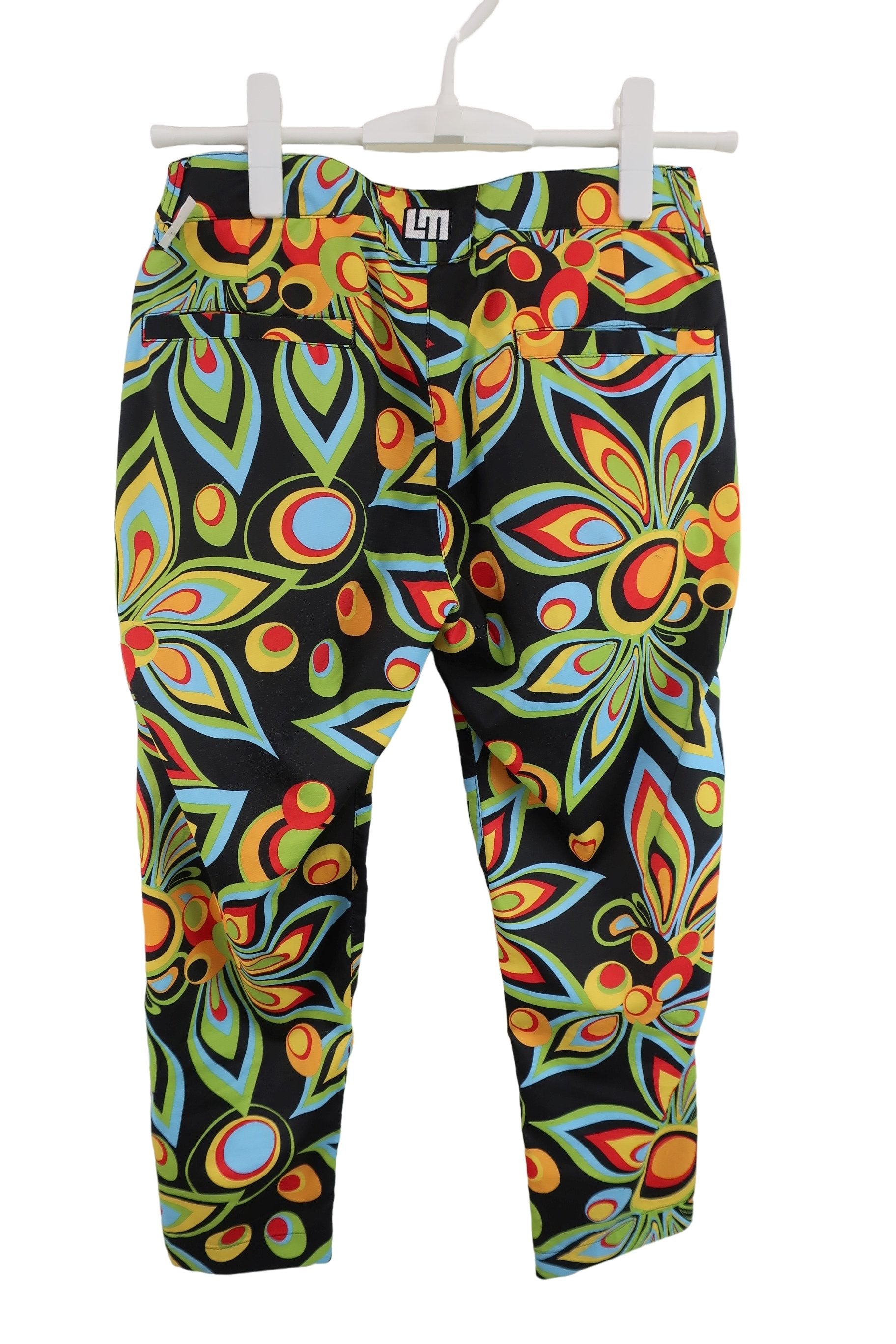 LOUDMOUTH(ラウドマウス) パンツ 黒カラフル総柄 レディース S B-3