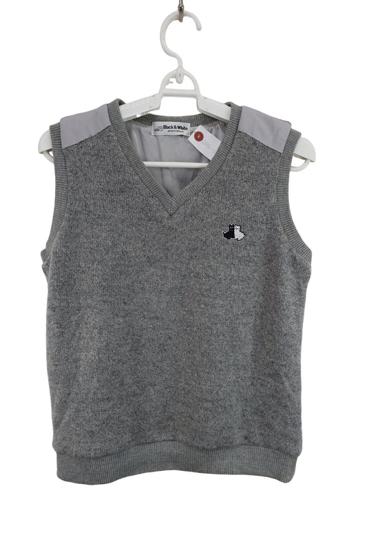 Black & White(ブラック&ホワイト) ニットベスト グレー レディース A-1