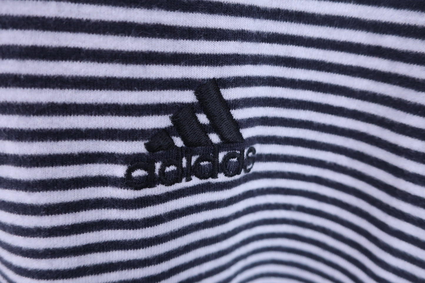 adidas(アディダス) ハイネックシャツ 白黒ボーダー メンズ L/G B-2