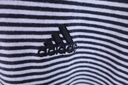 adidas(アディダス) ハイネックシャツ 白黒ボーダー メンズ L/G B-2
