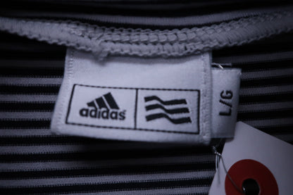 adidas(アディダス) ハイネックシャツ 白黒ボーダー メンズ L/G B-3