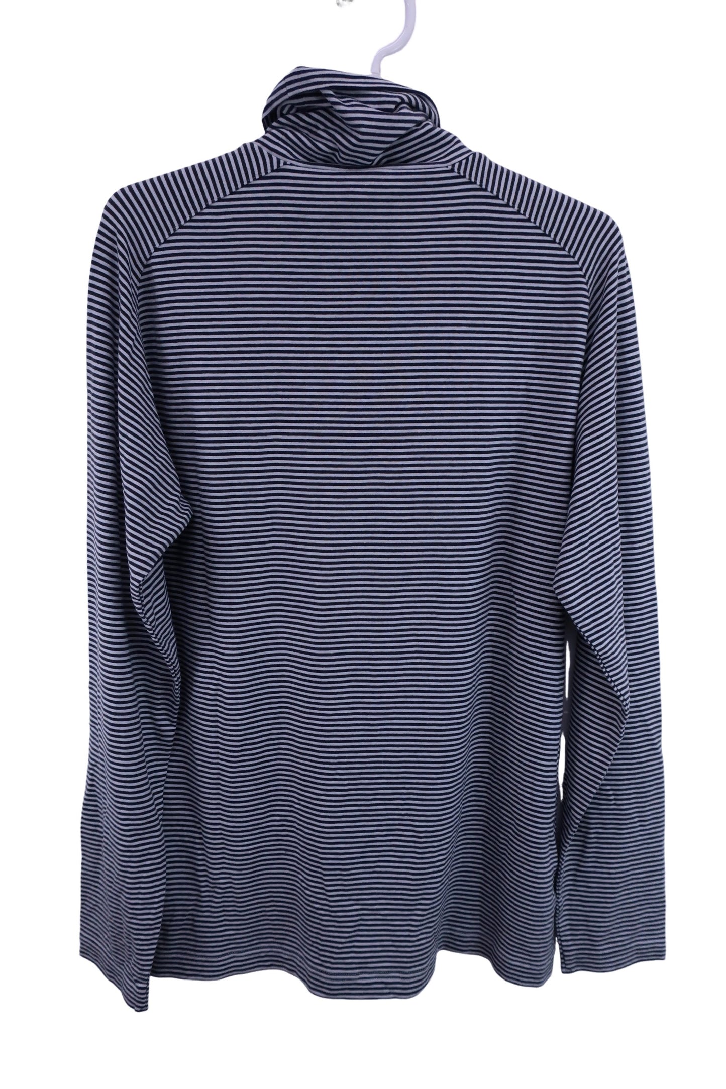 adidas(アディダス) ハイネックシャツ 白黒ボーダー メンズ L/G B-5