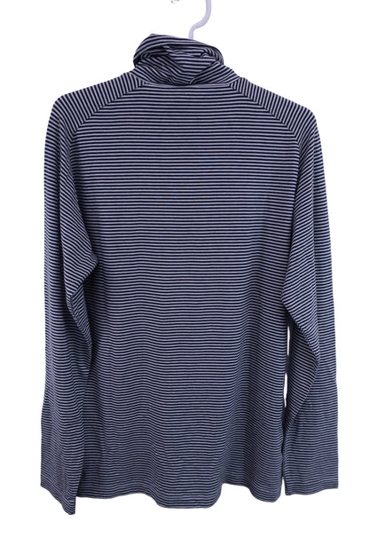 adidas(アディダス) ハイネックシャツ 白黒ボーダー メンズ L/G B-5