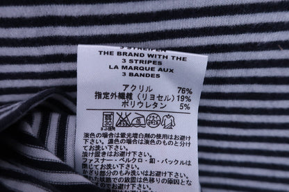 adidas(アディダス) ハイネックシャツ 白黒ボーダー メンズ L/G B-6