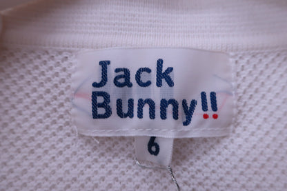 Jack Bunny(ジャックバニー) ポロシャツ 白ネイビーロゴ文字柄 メンズ 6 262-9175449 A-2