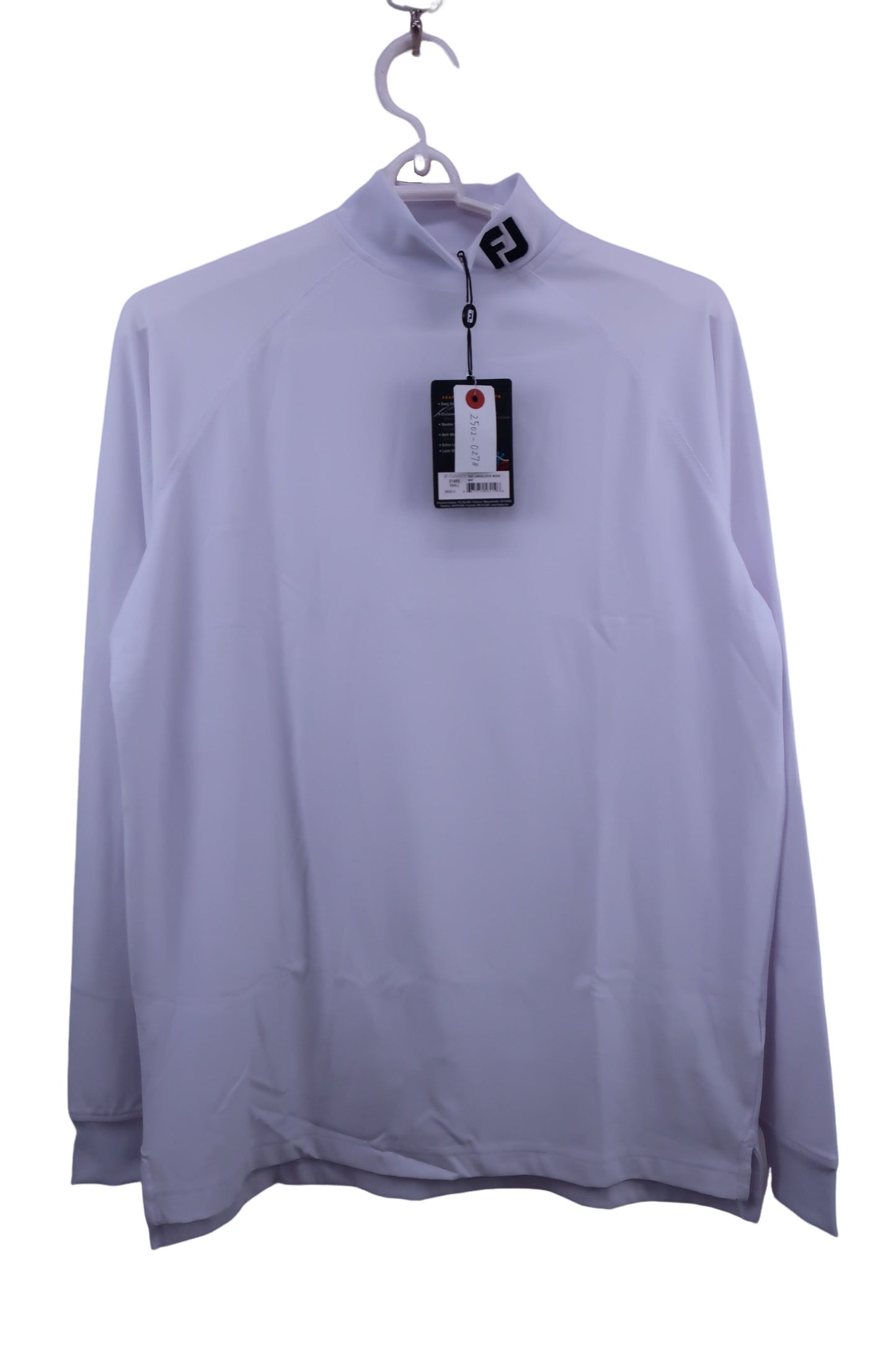 FOOTJOY(フットジョイ) 長袖モックネックシャツ 白 メンズ S N-1