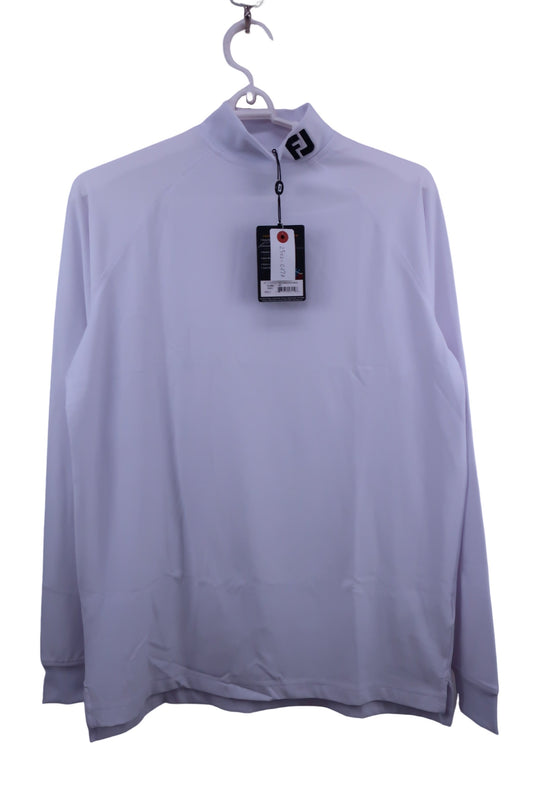 FOOTJOY(フットジョイ) 長袖モックネックシャツ 白 メンズ S N-1