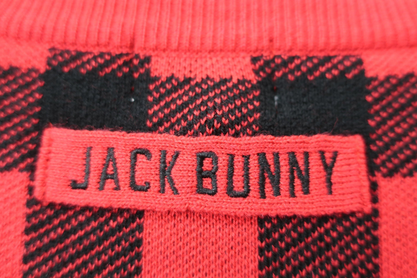 Jack Bunny(ジャックバニー) セーター 赤黒チェック メンズ 6 262-6270019 S-5