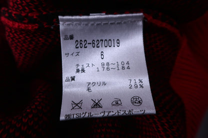 Jack Bunny(ジャックバニー) セーター 赤黒チェック メンズ 6 262-6270019 S-6