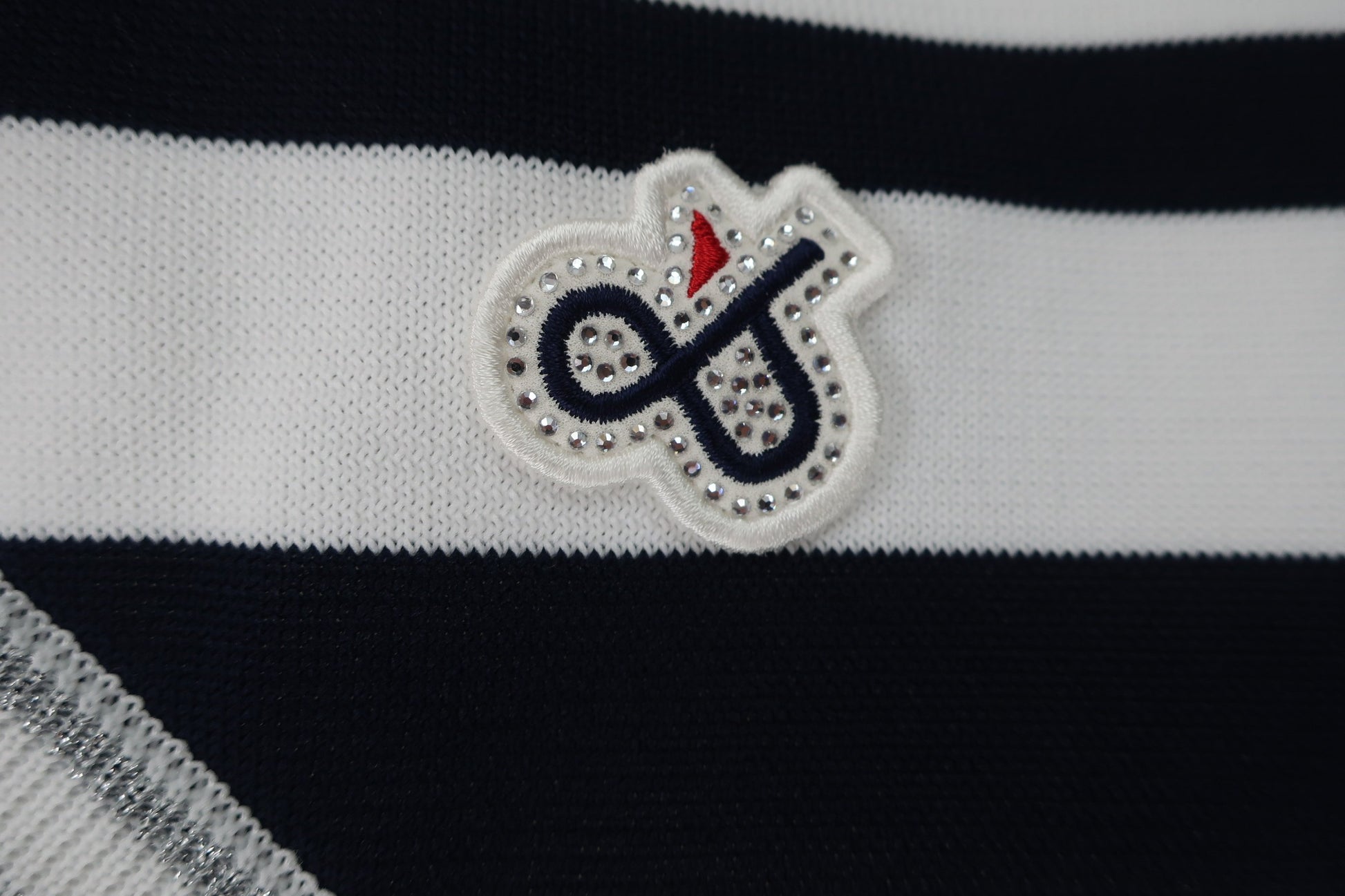 and per se(アンパスィ) ニットベスト 白ネイビーストライプ レディース M AFS2019C4 A-2