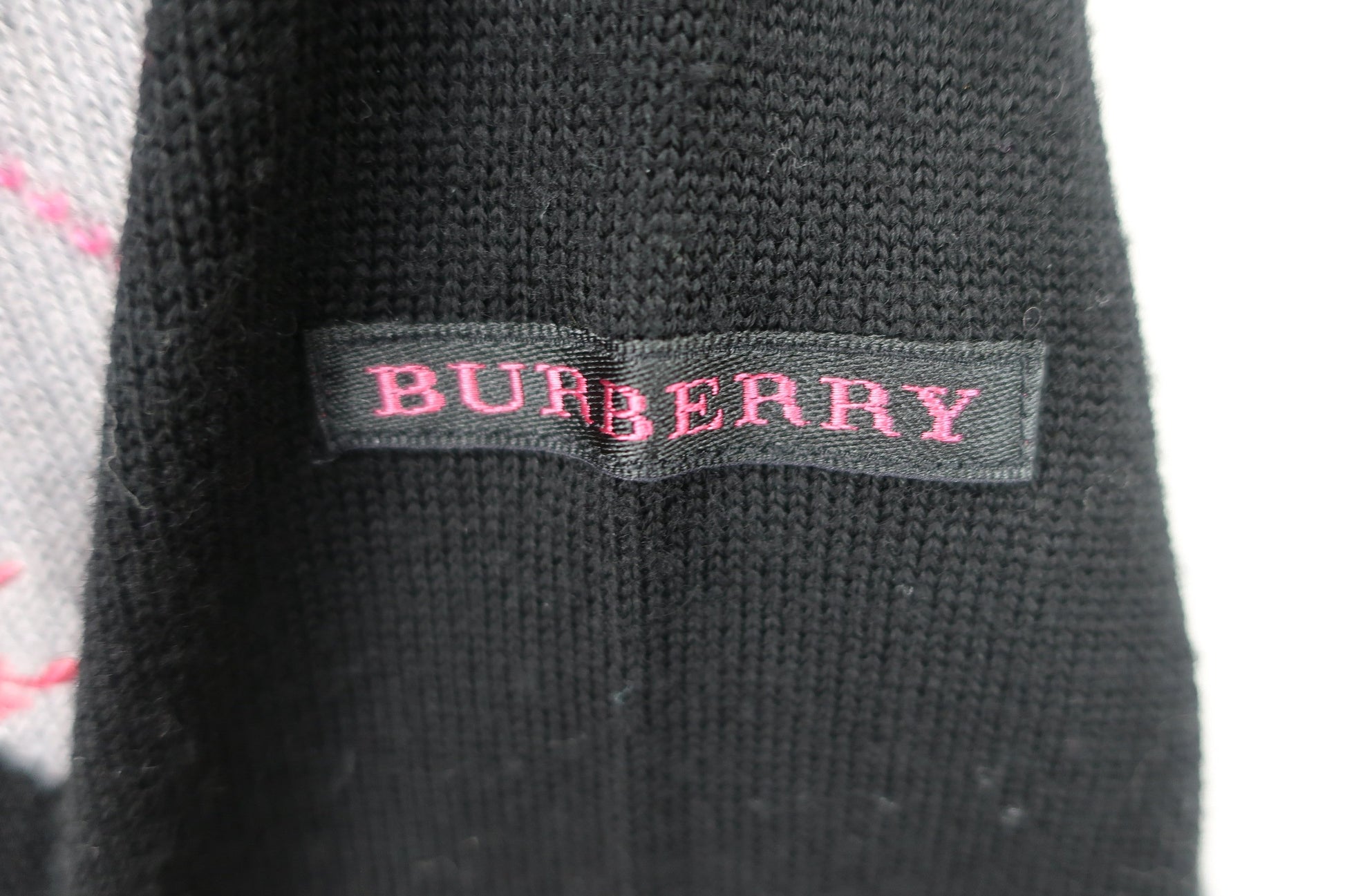BURBERRY GOLF(バーバリーゴルフ) ハーフジップニットシャツ 黒アーガイル柄 レディース M A-3