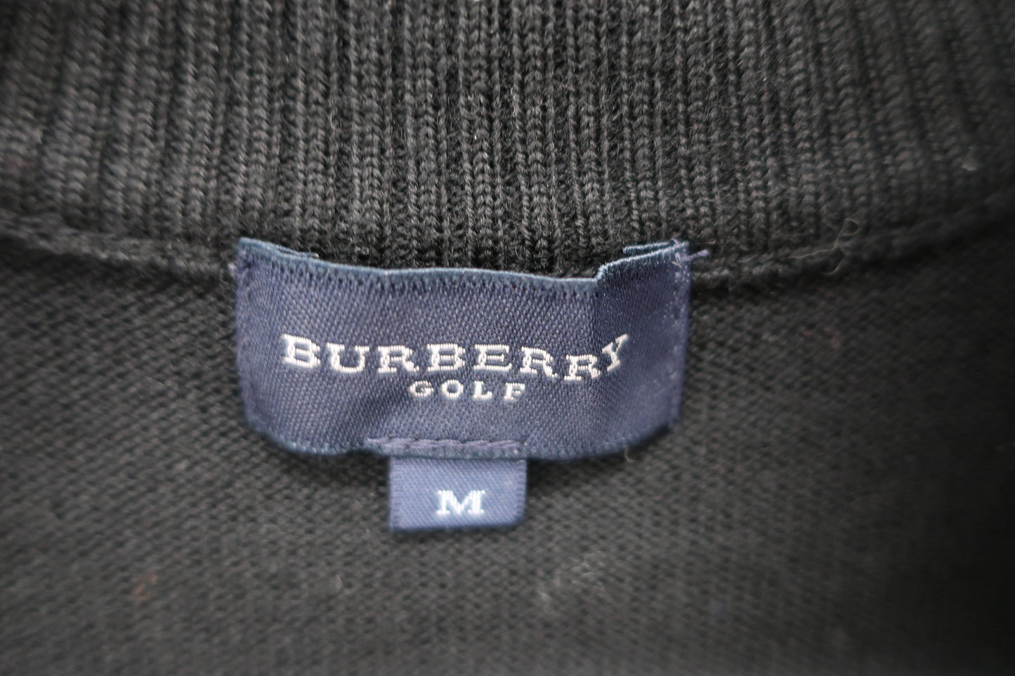 BURBERRY GOLF(バーバリーゴルフ) ハーフジップニットシャツ 黒アーガイル柄 レディース M A-5