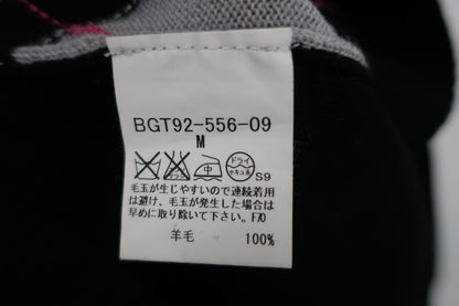BURBERRY GOLF(バーバリーゴルフ) ハーフジップニットシャツ 黒アーガイル柄 レディース M A-6