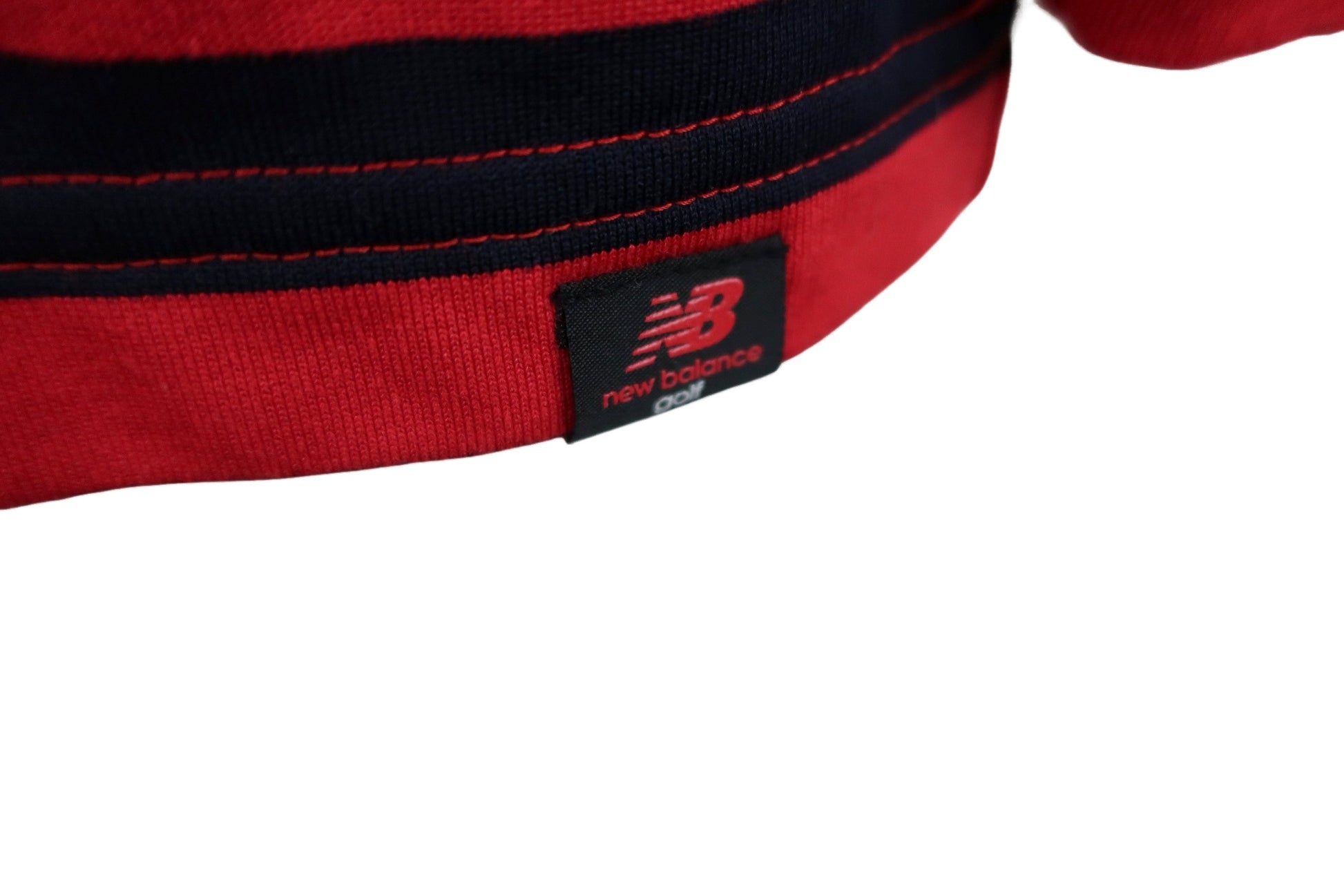 New Balance golf(ニューバランスゴルフ) 長袖モックネックシャツ 赤ネイビーボーダー メンズ 5 012-0267204 A-3