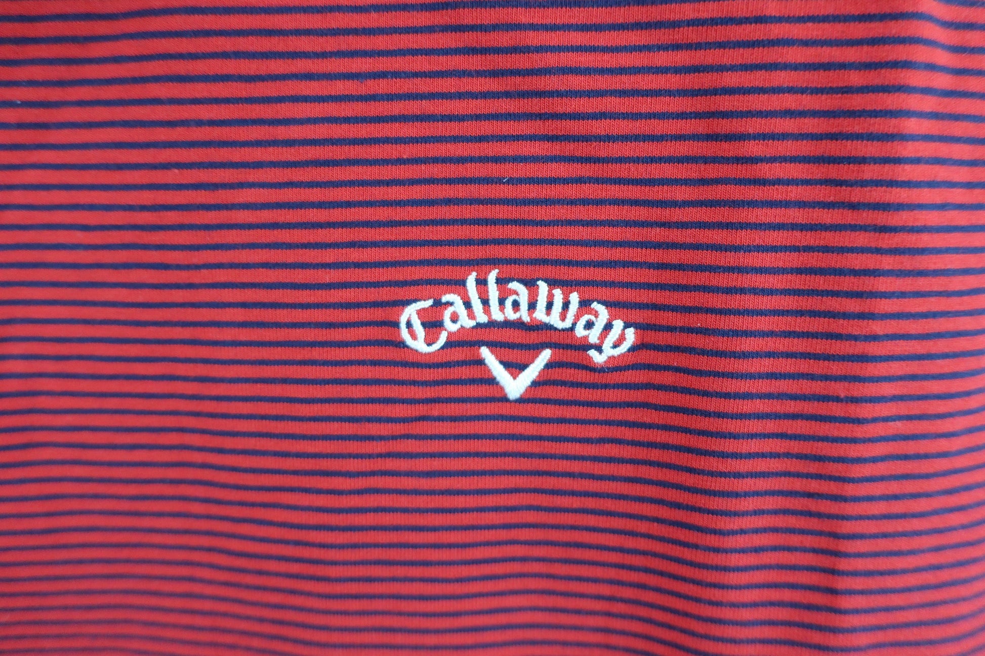 Callaway(キャロウェイ) 長袖モックネックシャツ 赤ネイビーボーダー レディース L H21233202 A-2