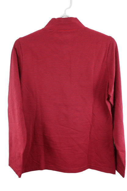 Callaway(キャロウェイ) 長袖モックネックシャツ 赤ネイビーボーダー レディース L H21233202 A-3