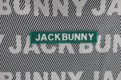 Jack Bunny(ジャックバニー) 半袖ハーフジップシャツ 白黒ロゴ柄 レディース 2 263-1167438 A-5