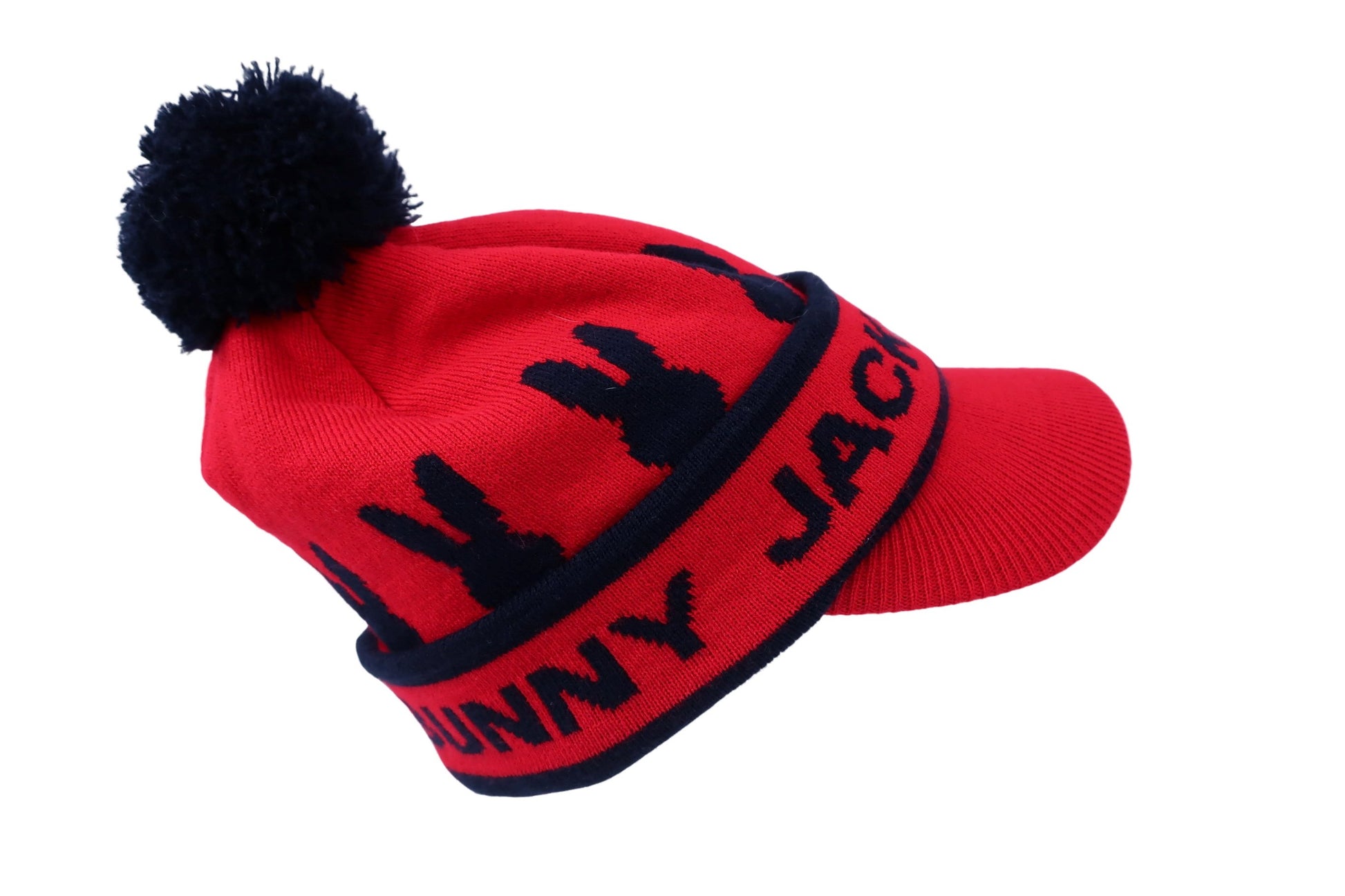 Jack Bunny(ジャックバニー) ニットキャップ 赤ネイビー レディース フリーサイズ A-4