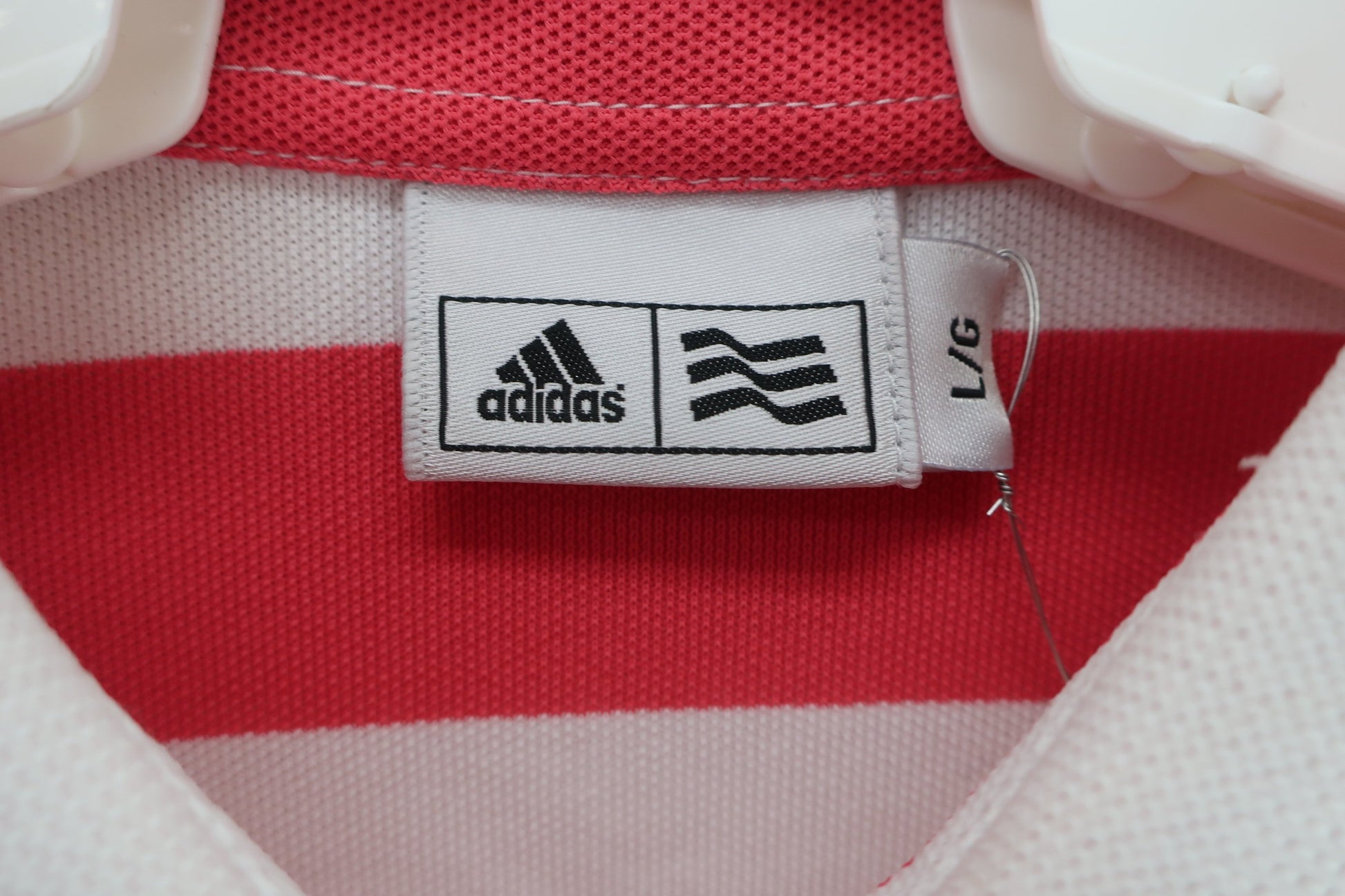 adidas(アディダス) ポロシャツ 白ピンク レディース L A-3