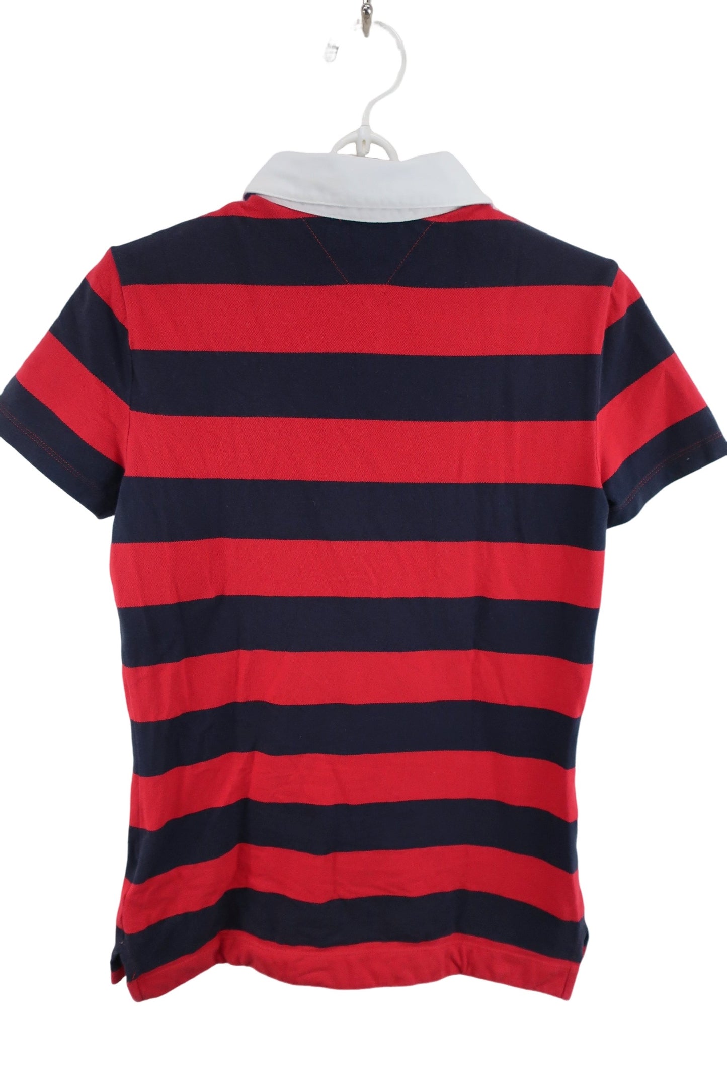 TOMMY HILFIGER GOLF(トミーヒルフィガーゴルフ) ポロシャツ 赤ネイビーボーダー レディース M A-4