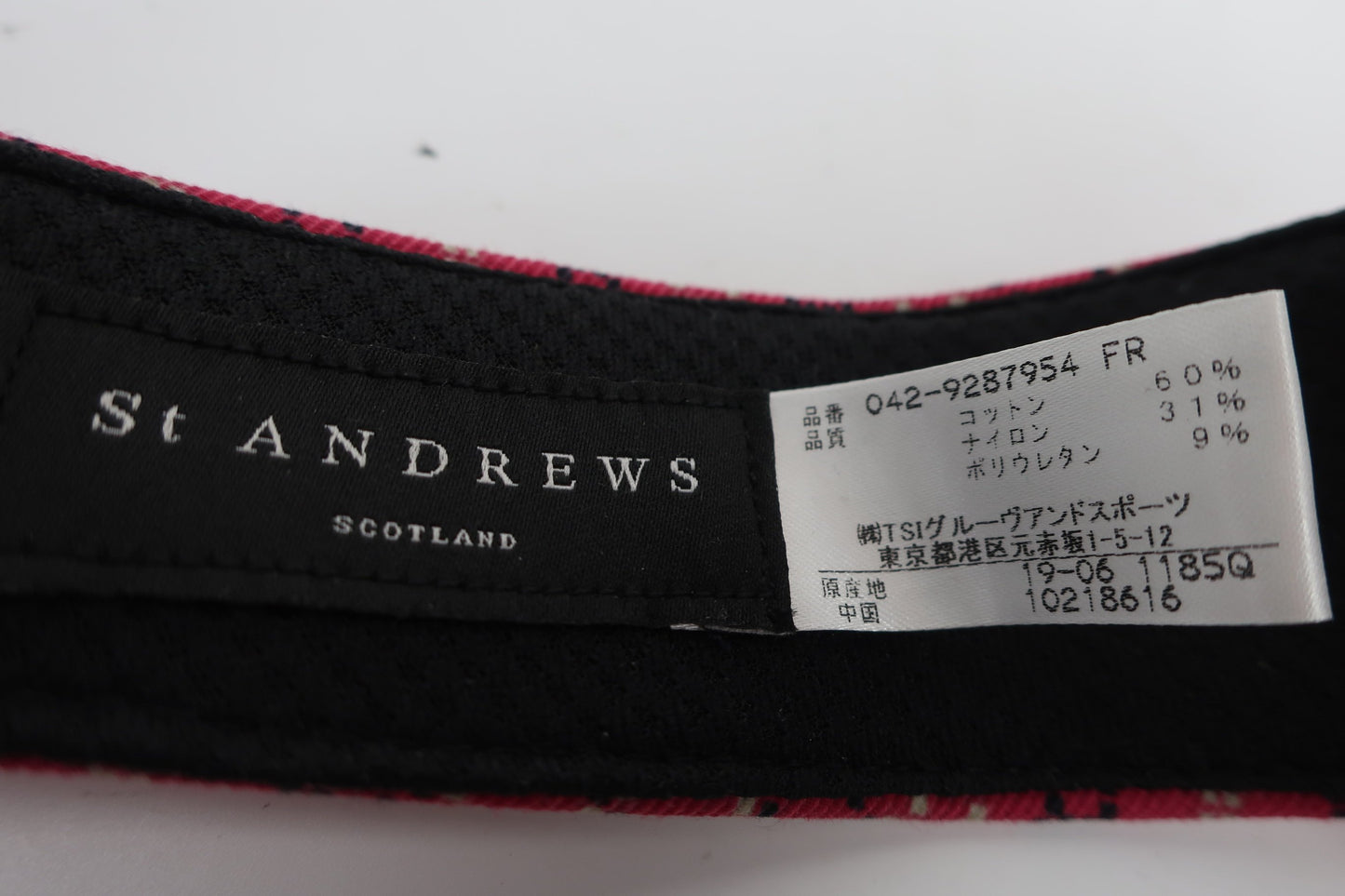 St ANDREWS(セントアンドリュース) サンバイザー 赤総柄 レディース フリーサイズ A-6