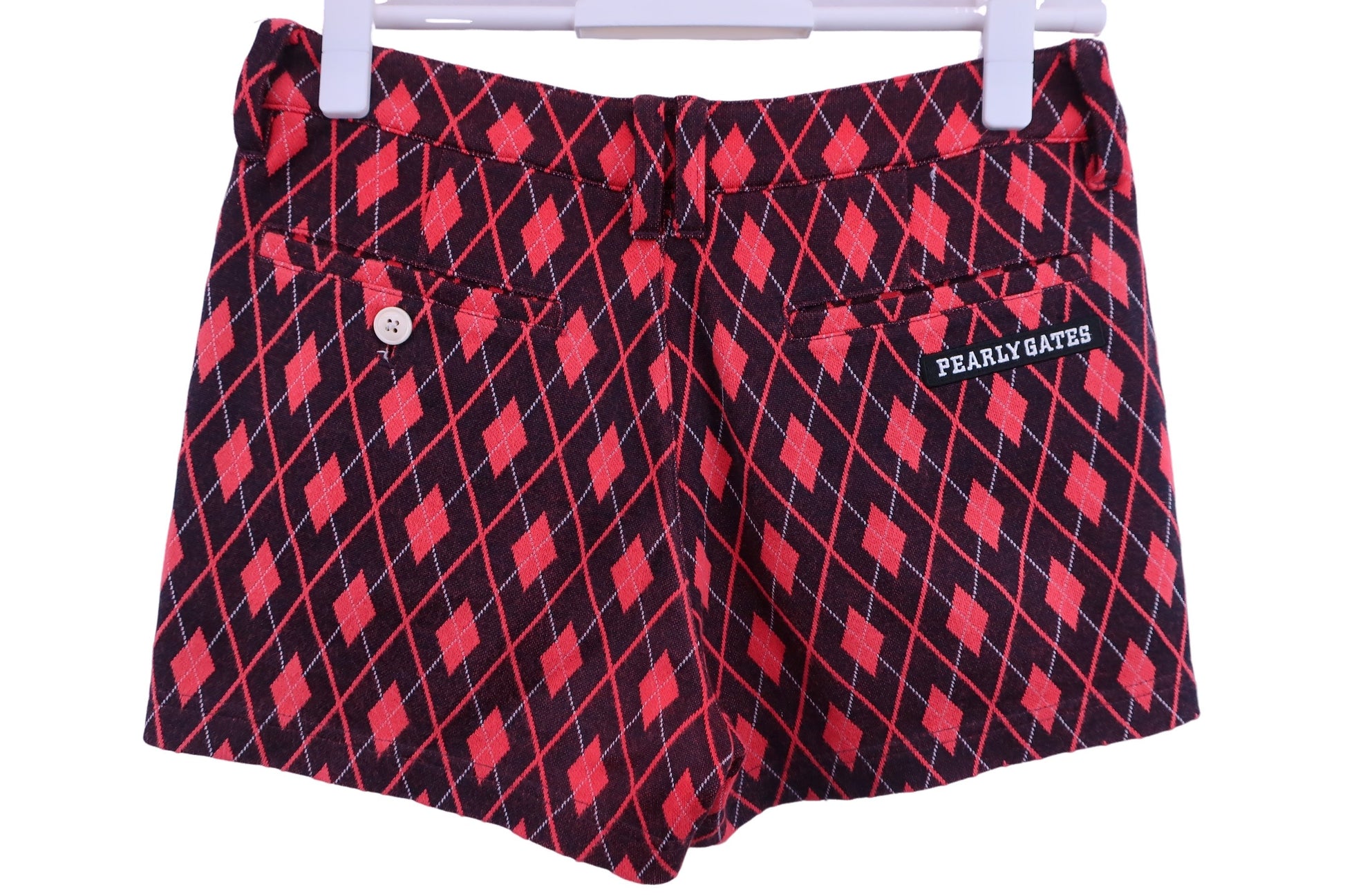 PEARLY GATES(パーリーゲイツ) ショートパンツ 赤アーガイル柄 レディース 0 055-6232904 A-3