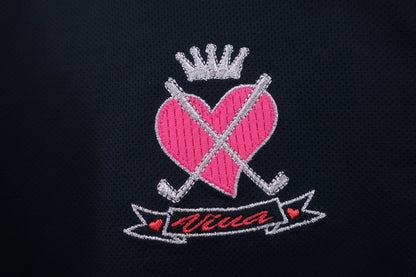 VIVA HEART(ビバハート) ポロシャツ 黒ピンク レディース 40 A-2