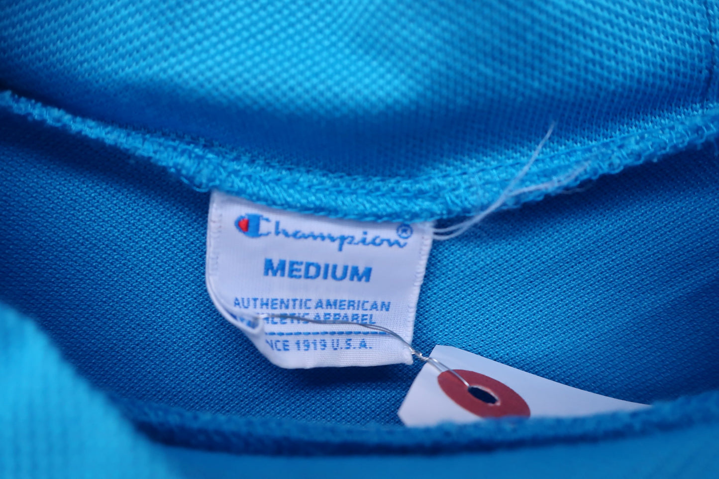 Champion(チャンピオン) 半袖モックネックシャツ 水色 メンズ M A-2