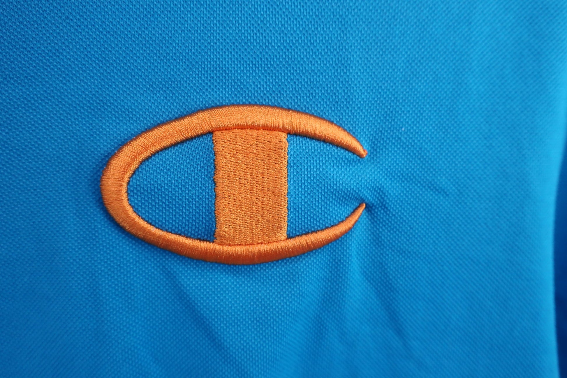 Champion(チャンピオン) 半袖モックネックシャツ 水色 メンズ M A-4