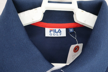 FILA GOLF(フィラゴルフ) ポロシャツ ネイビー白ボーダー メンズ M A-3