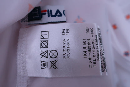 FILA GOLF(フィラゴルフ) 長袖ハイネックシャツ 白オレンジ系総柄 レディース LL A-5