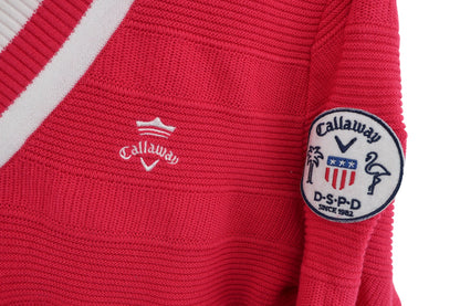 Callaway(キャロウェイ) Vネックセーター ピンク レディース LL 241-160872 A-2