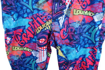 LOUDMOUTH(ラウドマウス) パンツ 青赤系カラフル総柄 メンズ XL A-3