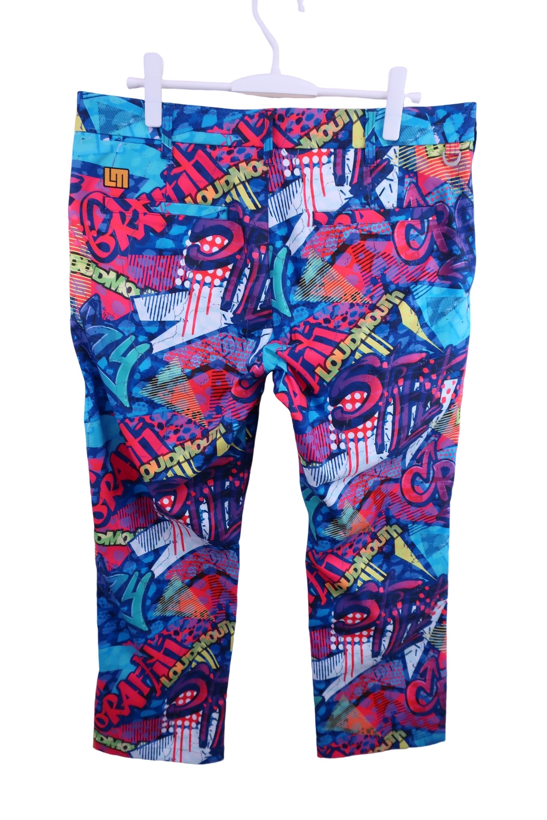 LOUDMOUTH(ラウドマウス) パンツ 青赤系カラフル総柄 メンズ XL A-4
