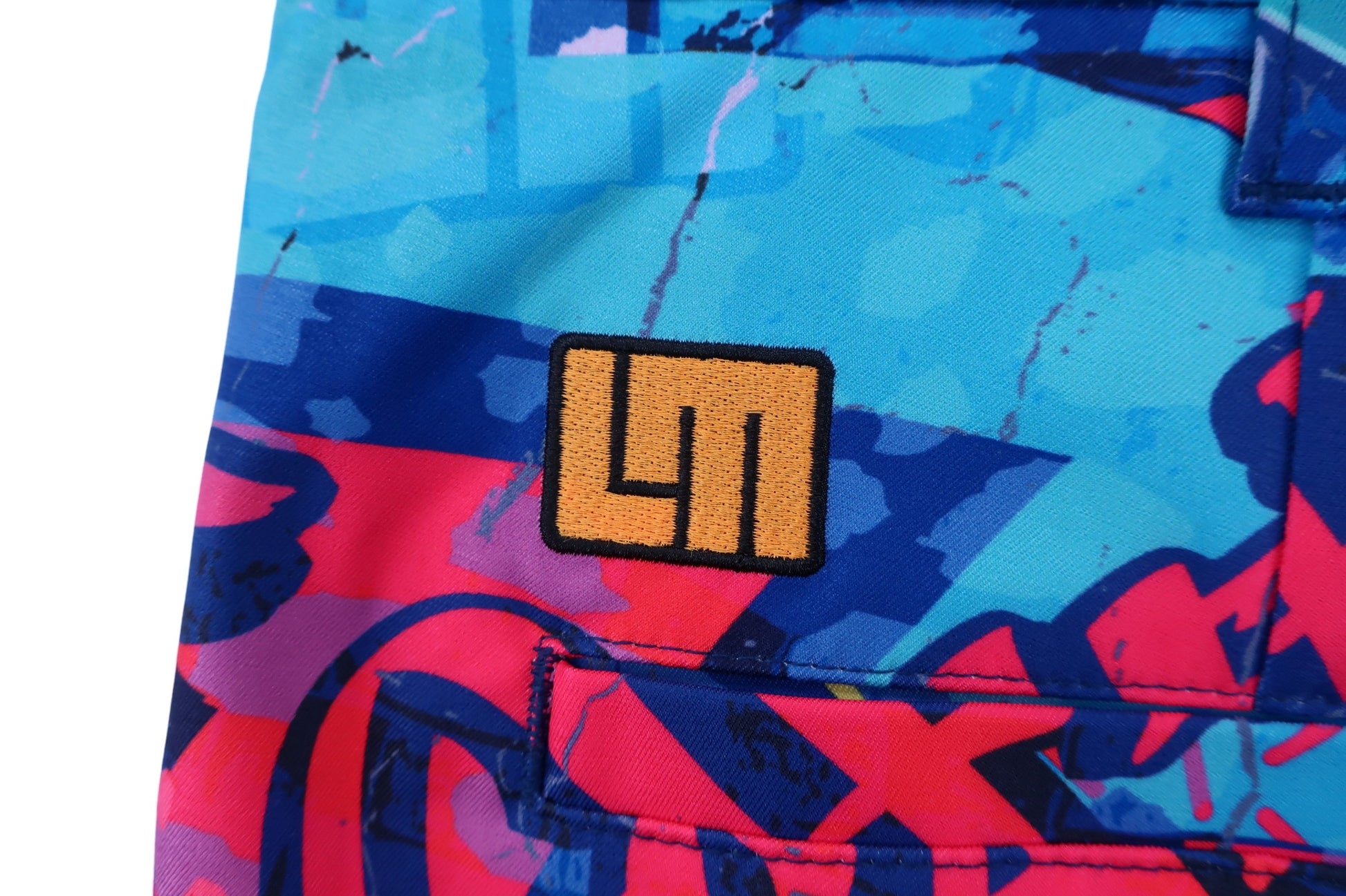 LOUDMOUTH(ラウドマウス) パンツ 青赤系カラフル総柄 メンズ XL A-5