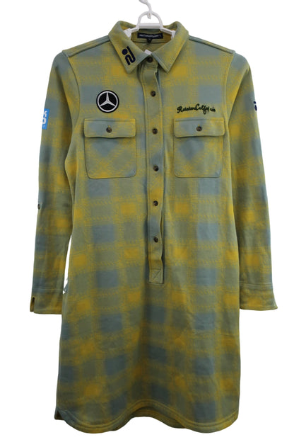 Rosasen(ロサーセン) 長袖ポロワンピース 黄色系 レディース M A-1